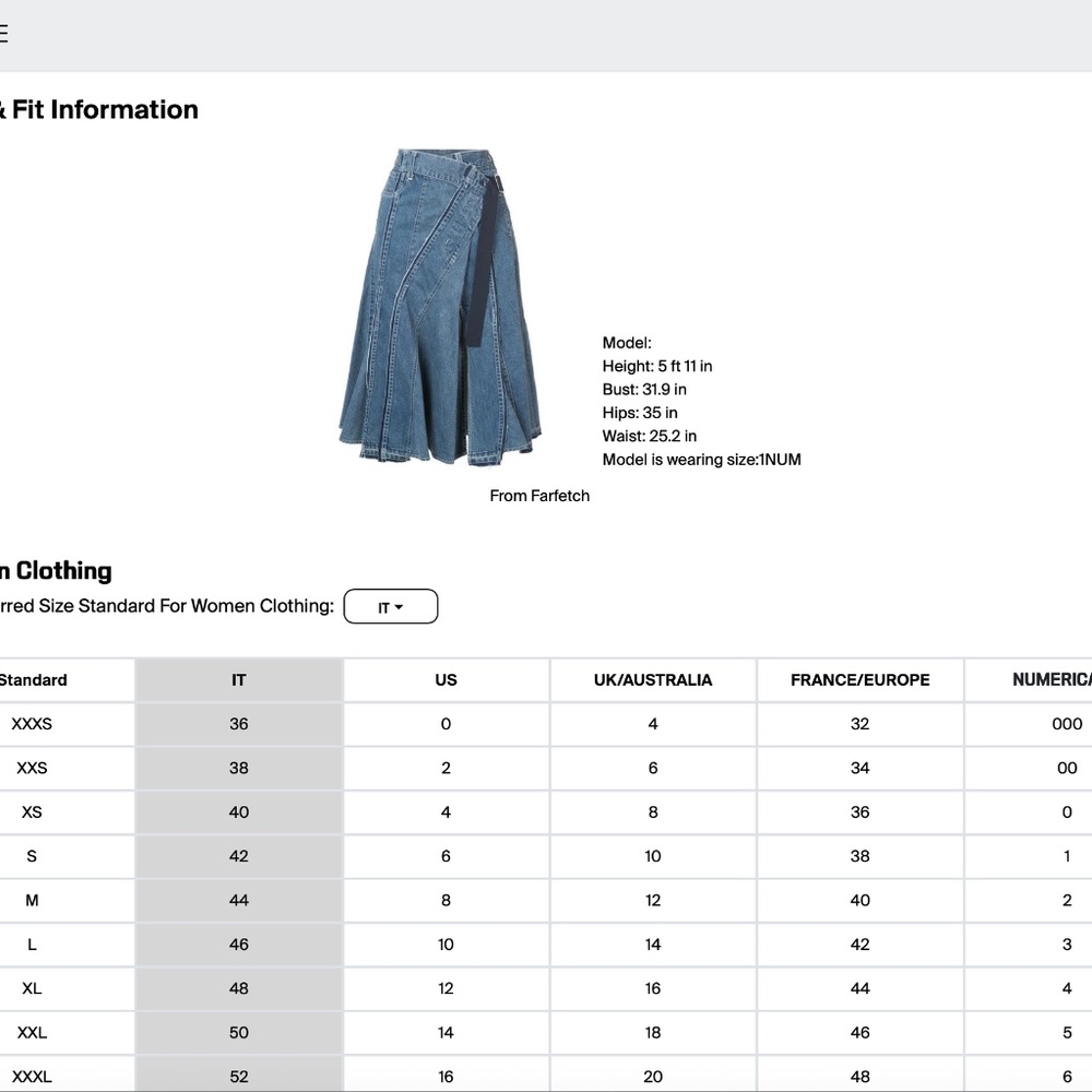 Sacai Denim Mermaid Skirt size L - Picture 3 of 12